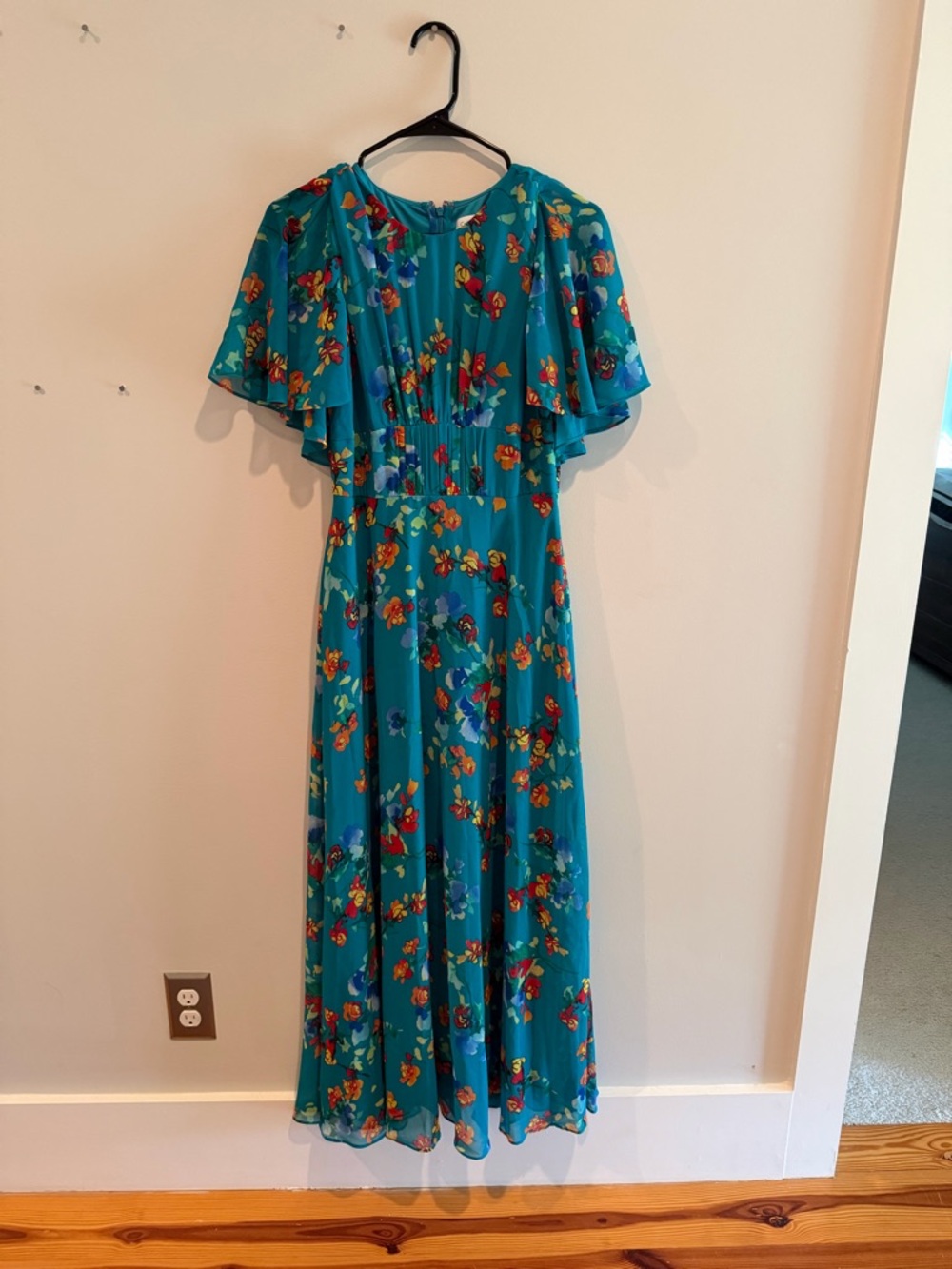 Calvin Klein Teal Floral Maxi Dress